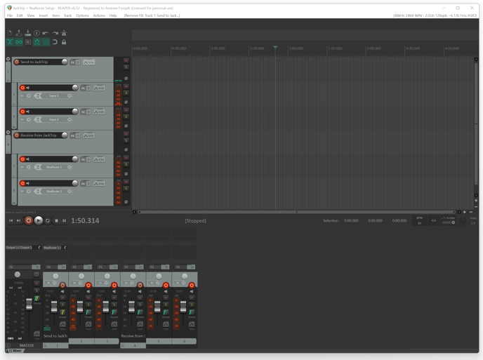 01-Windows - Connecting Reaper to JackTrip using ReaRoute