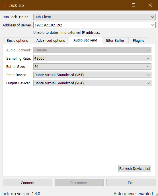 Using JackTrip to Bring Dante into the Cloud