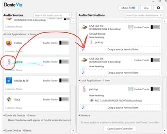 Routing your computer's audio with Dante Via